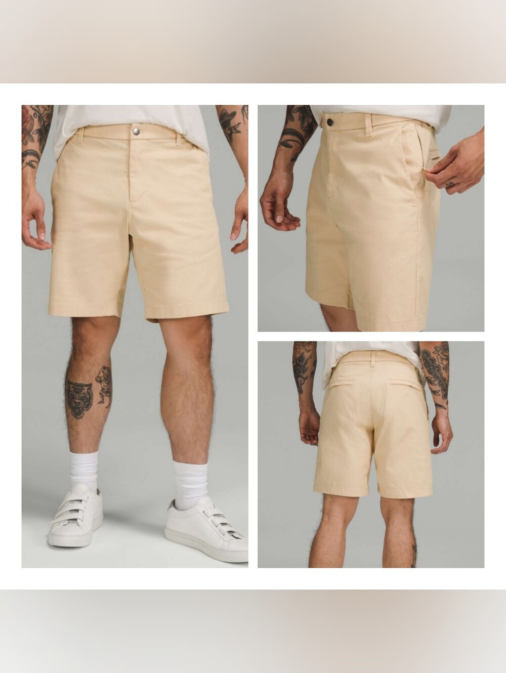 Men's Casual Chino Shorts in Light Beige